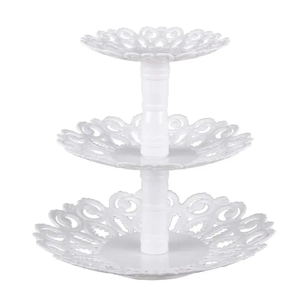 Фруктовница Мелодия 3-х ярусная (белый) (комплект 15 шт)