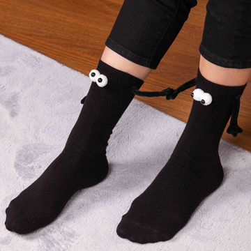 Носки парные с магнитом Большие глазки черный