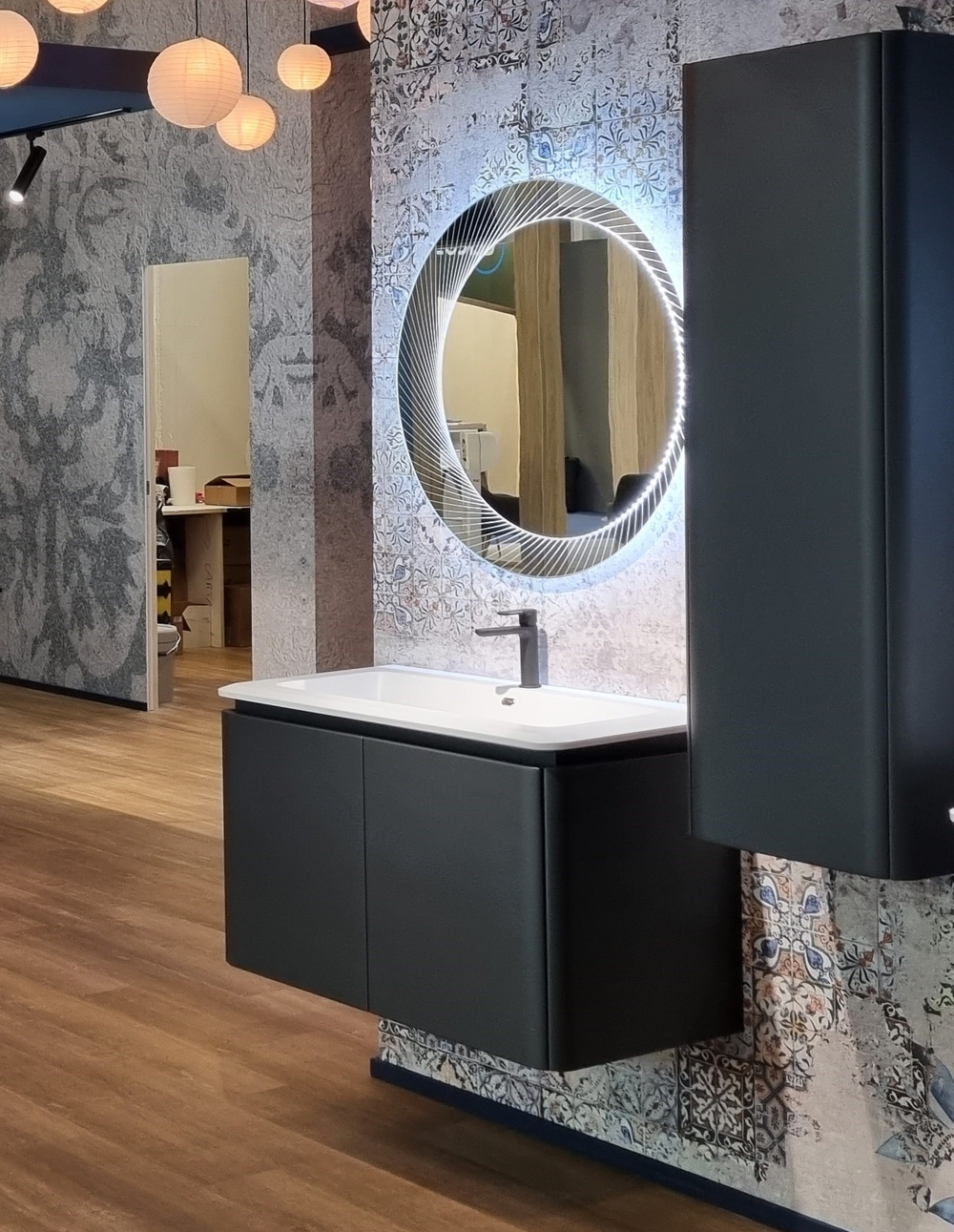 Мебель для ванной комнаты CEZARES STYLUS 95 см Nero grafite 55227 + 55264