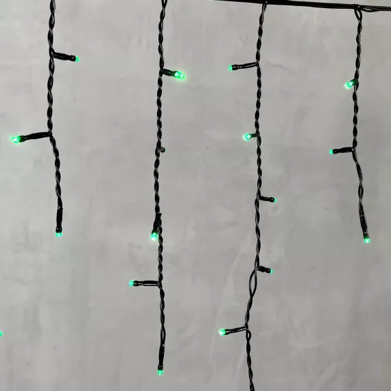 Светодиодная бахрома 4,9*0,5 м., 240 зеленых LED ламп, черный провод ПВХ, Beauty Led (PIL240-11-2G)