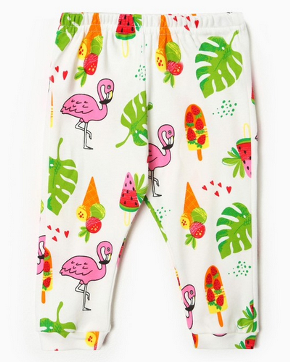 Ползунки (Штанишки) детские цвет белый/фламинго, рост 80 см (Тошка)