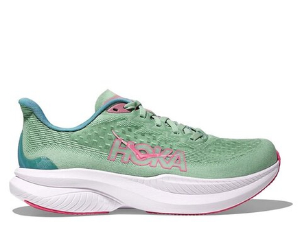 Кроссовки для бега женские Hoka Mach 6 W Зеленo-Розовые