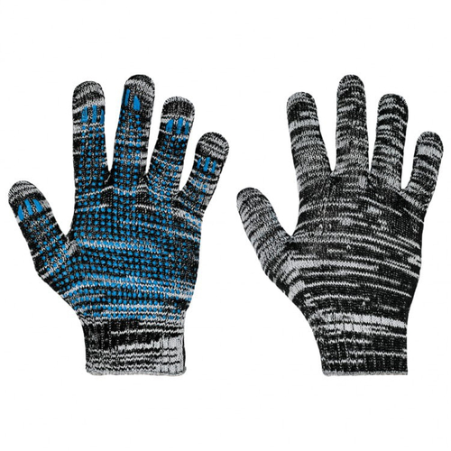 Перчатки х/б 6 нитей ПВХ Точка Графит (10шт/уп)(300шт/меш)