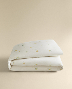 Пододеяльник Zara Home, лён 55%, хлопок 45%, с цветочным принтом, 7116/088