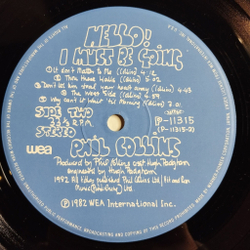Винтажная виниловая пластинка LP Phil Collins Hello, I Must Be Going (Japan 1982) (Obi Copy)