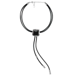 Колье Ciclon, Korbatero, кожаное, с муранским стеклом, CN-243801 (черный)