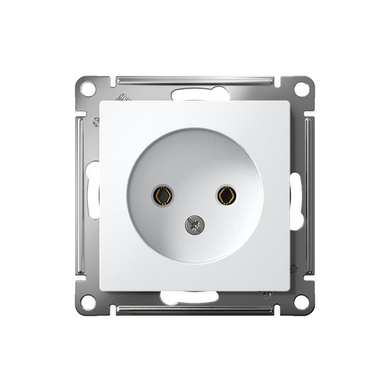 Розетка 1-м СП AtlasDesign 16А IP20 без заземл. защ. шторки механизм бел. SE ATN000149