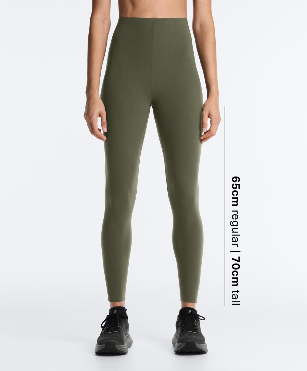 OYSHO Легинсы Compressive длиной до щиколотки с высокой посадкой, хаки