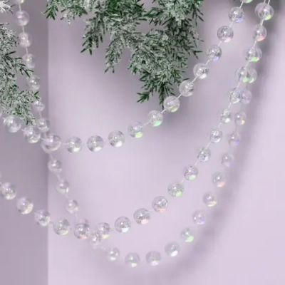 Бусы на ёлку 2,0 м «Шарик крупный» d-12 мм, Перламутр