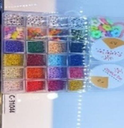 Набор украшений для девочек, в наборе бусины, ножницы, браслет 20х19см, с-31044