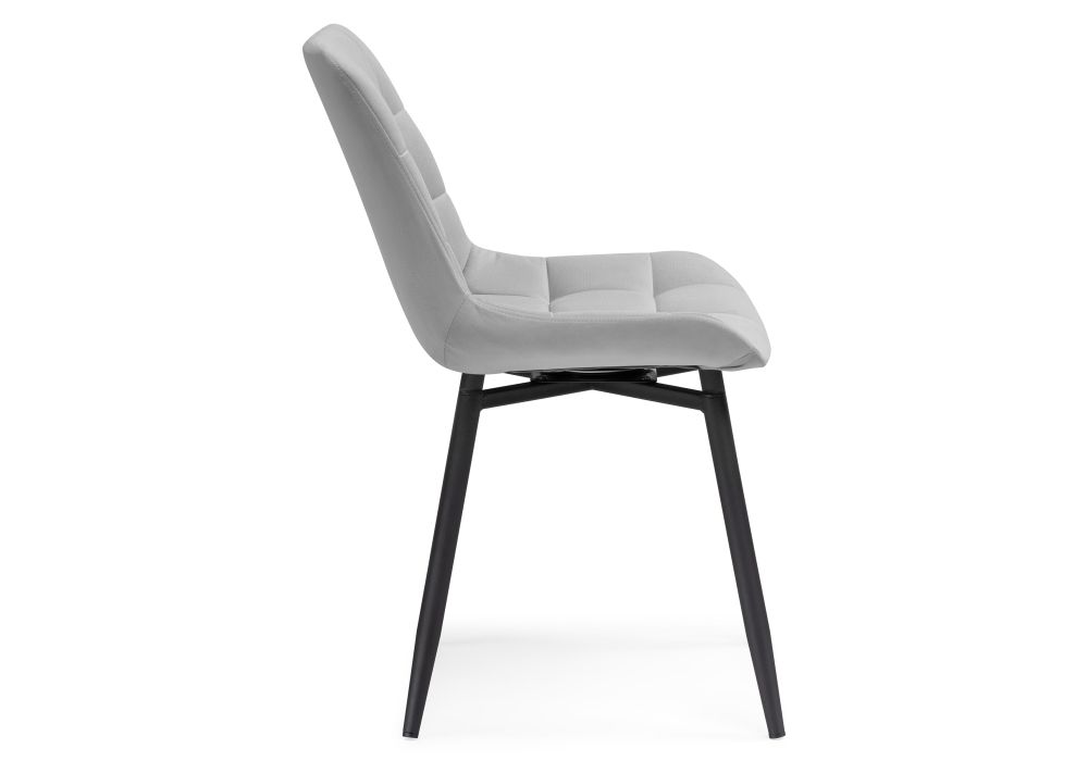 Стул на металлокаркасе Челси крутящийся велюр светло-серый / черный / черный