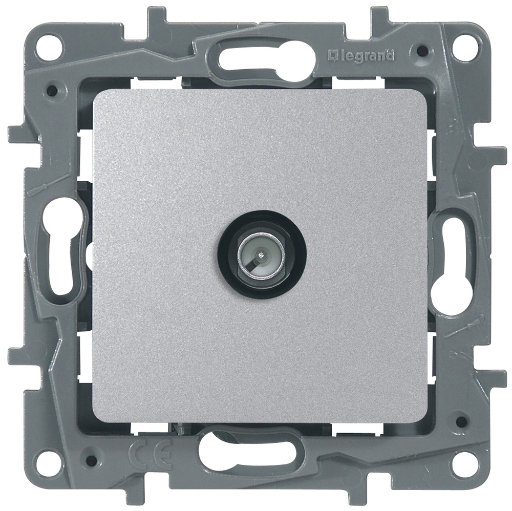 Розетка TV (телевизионная) "звезда" - алюминий ETIKA Legrand