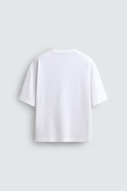 ZARA ФУТБОЛКА С КОМБИНИРОВАННЫМИ ПРИНТАМИ, БЕЛЫЙ