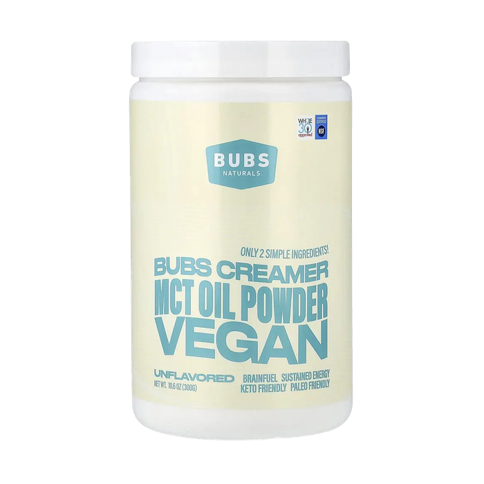 Кремер BUBS, порошок MCT масла без вкуса, Oil Powder Creamer-Vegan, BUBS Naturals, 300 г