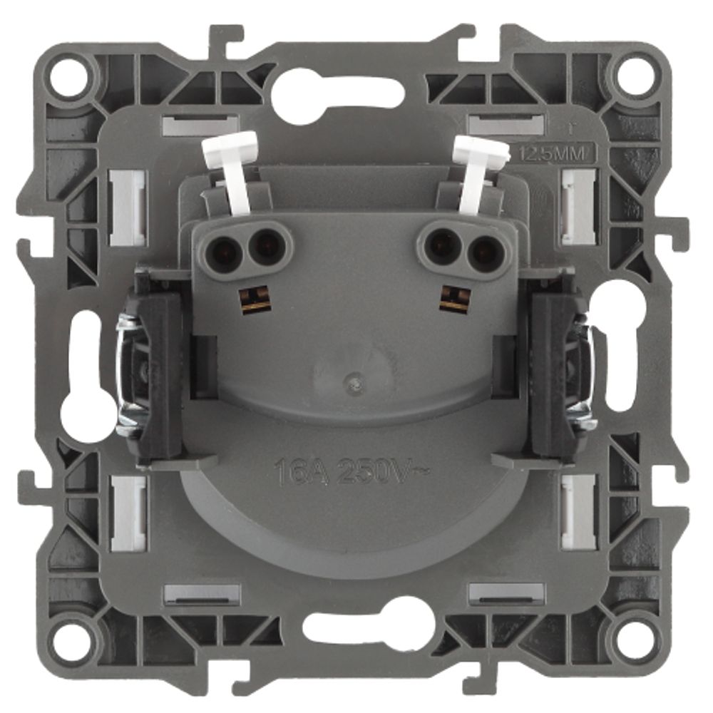 12-2105-12 ЭРА Розетка 2P, 16A-250В, IP20, Эра12, графит