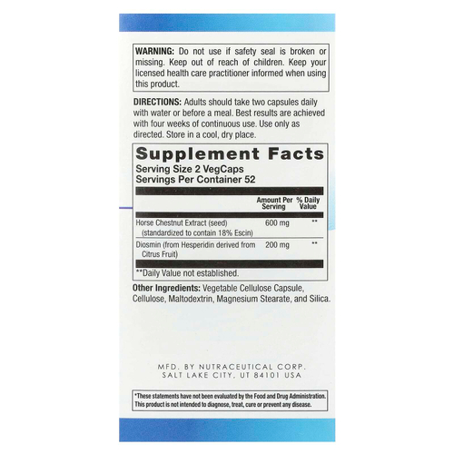 BodyGold, Venastat®, поддержка кровообращения в ногах, 105 растительных капсул