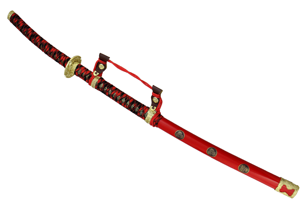 Меч самурайский тачи, красные ножны