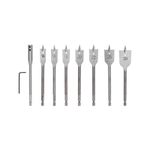 Набор сверл перовых по дереву 9 предметов: 14-16-18-20-22-25-30х152 мм, удлинитель, ключ угловой KRA