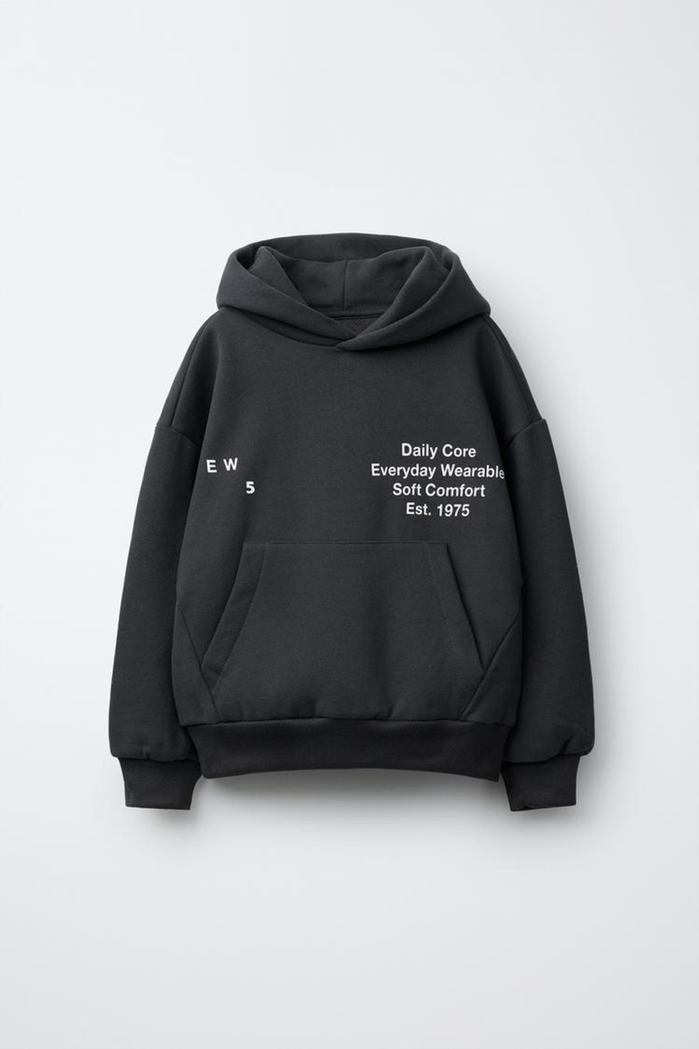 ZARA ХУДИ С НАДПИСЯМИ, АНТРАЦИТОВО-СЕРЫЙ