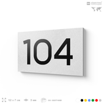 Номер на дверь квартиры 104, табличка на дверь для офиса, кабинета, аудитории, склада, белая 120х70 мм, Айдентика Технолоджи