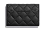 CHANEL Grain Embossed Cow Leather Coin Purse Card Holder, Wallet Women"s Black
