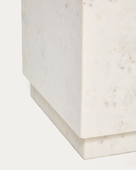 Приставной столик Sorein из белого мрамора 40 x 40 см