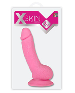 Розовый фаллоимитатор XSKIN 6 TPR DONG PINK - 15 см. (Цвет: розовый)
