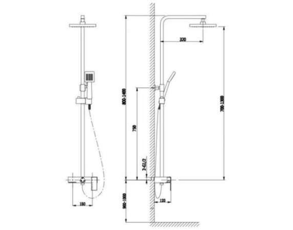 Душевая стойка Timo Selene SX-1041/00 chrome, 3-х режимная, хром