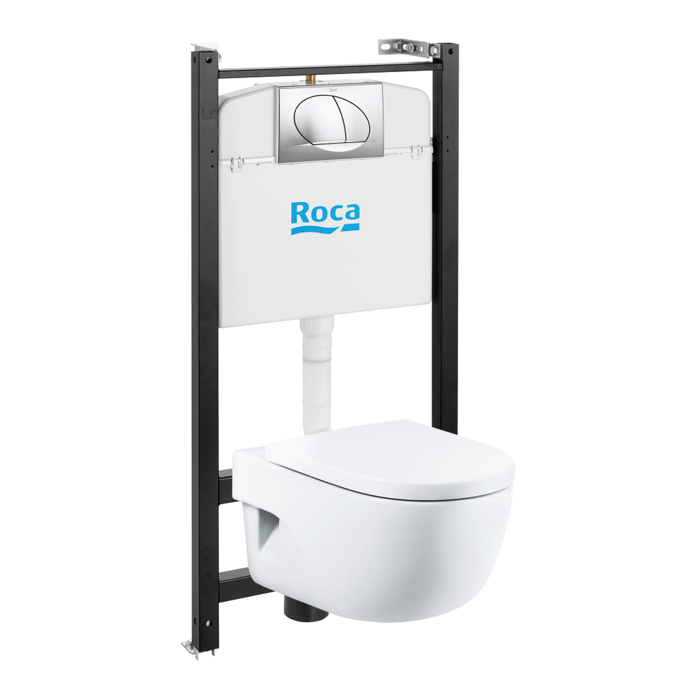 ПЭК Roca Meridian 893104110 подвесная чаша + инсталляция + сиденье + панель смыва