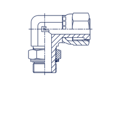 Штуцер FMG90 D12 ORFS 13/16 - UNF 3/4 (удлиненный, обжатая гайка)