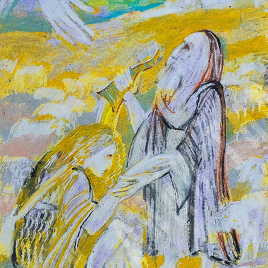 Гигошвили И. Иллюстрация к I и II Книгам Царств. Бумага, масляная пастель. 2020.