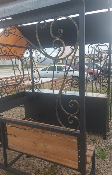 Мангал Беседка ковка (мангал + скамейка + столик )