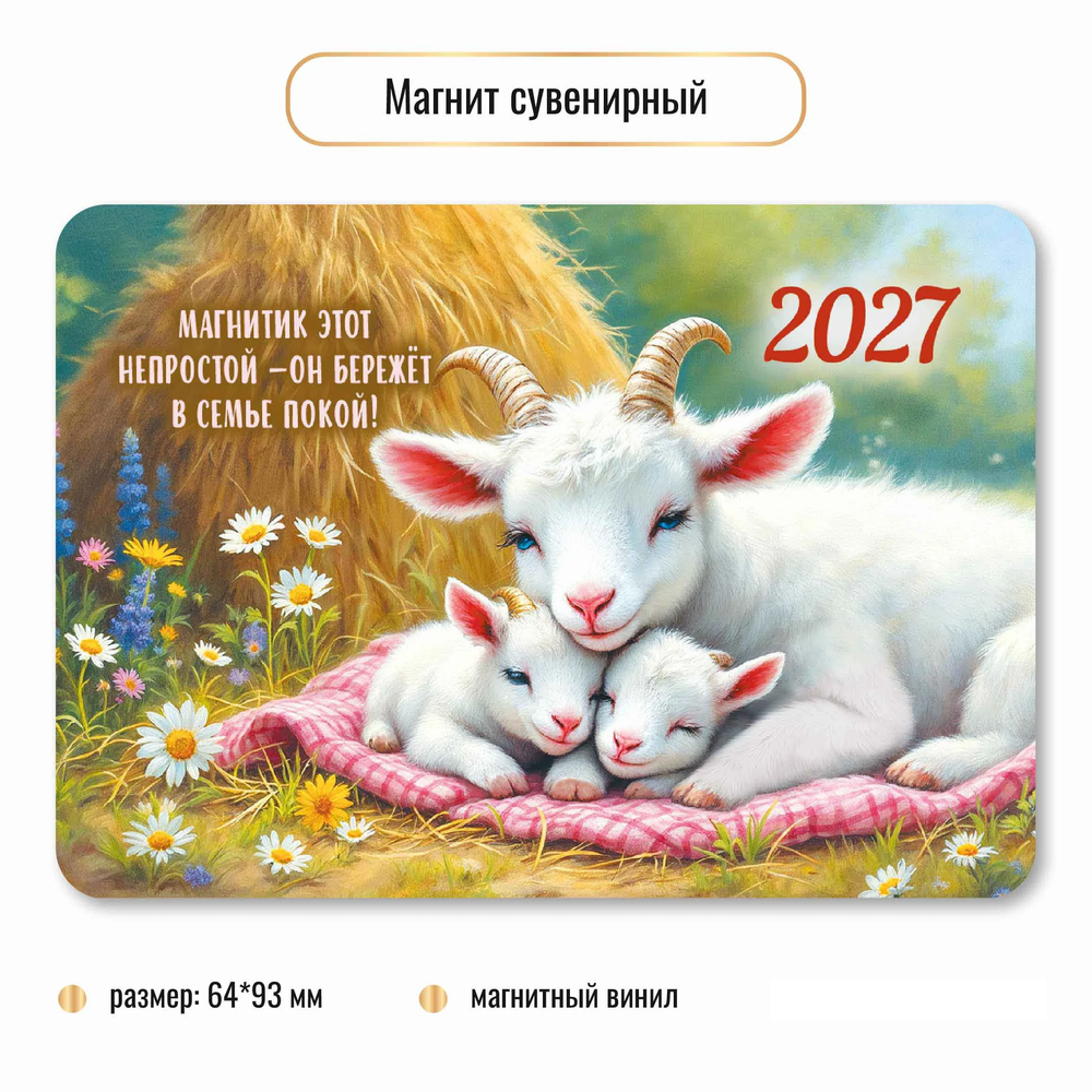 Магнит сувенирный 2027 символ года Покой семейный