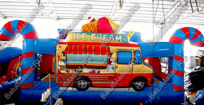 Коммерческий надувной батут "Мороженое" 6*6*3.5 м