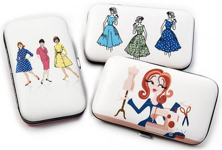 Швейный набор в футляре из искусственной кожи, 3 дизайна