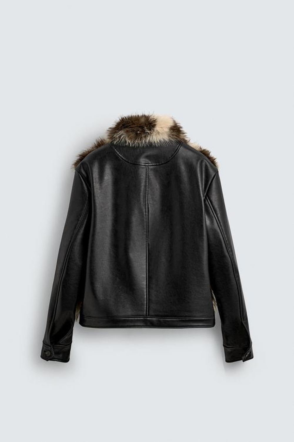 ZARA HARRY LAMBERT X DISNEY КУРТКА ИЗ ИСКУССТВЕННОЙ КОЖИ С КОНТРАСТНОЙ ОТДЕЛКОЙ, КОРИЧНЕВЫЙ