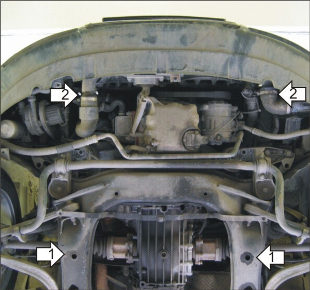 Защита картера Двигателя. 2 мм, Сталь. для Audi A4 2000-2004, Audi A4 2004-2007 MOTODOR.00121