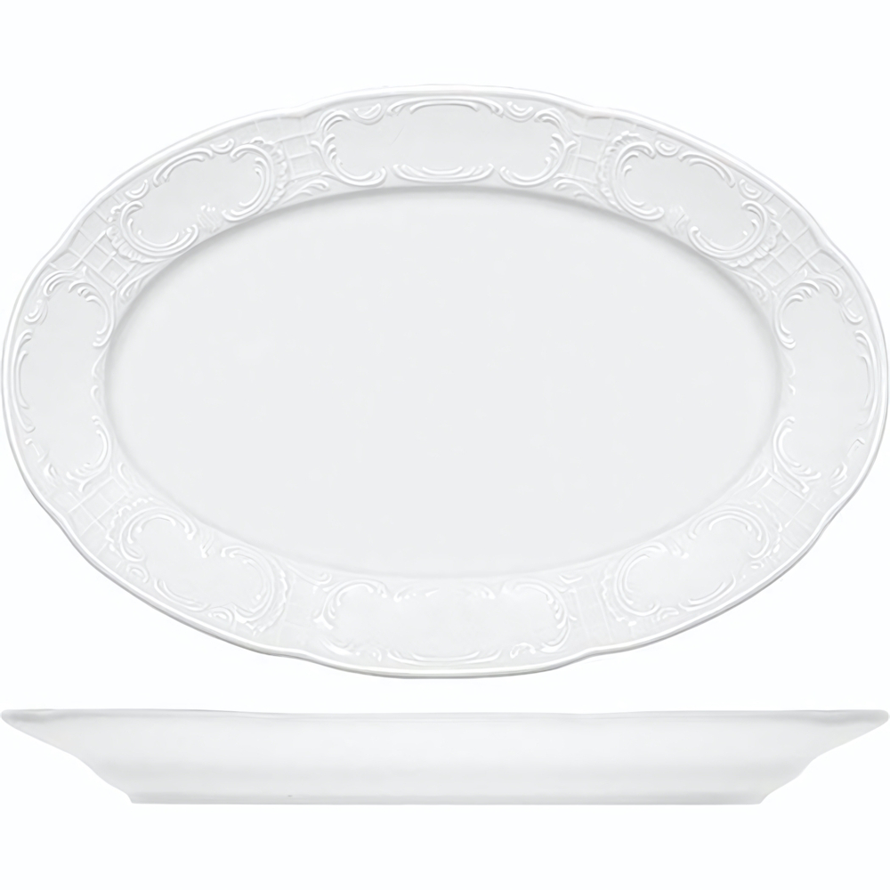 Блюдо «Моцарт» овальное;фарфор;,L=28,5,B=19,5см;белый (Цвет: белый)