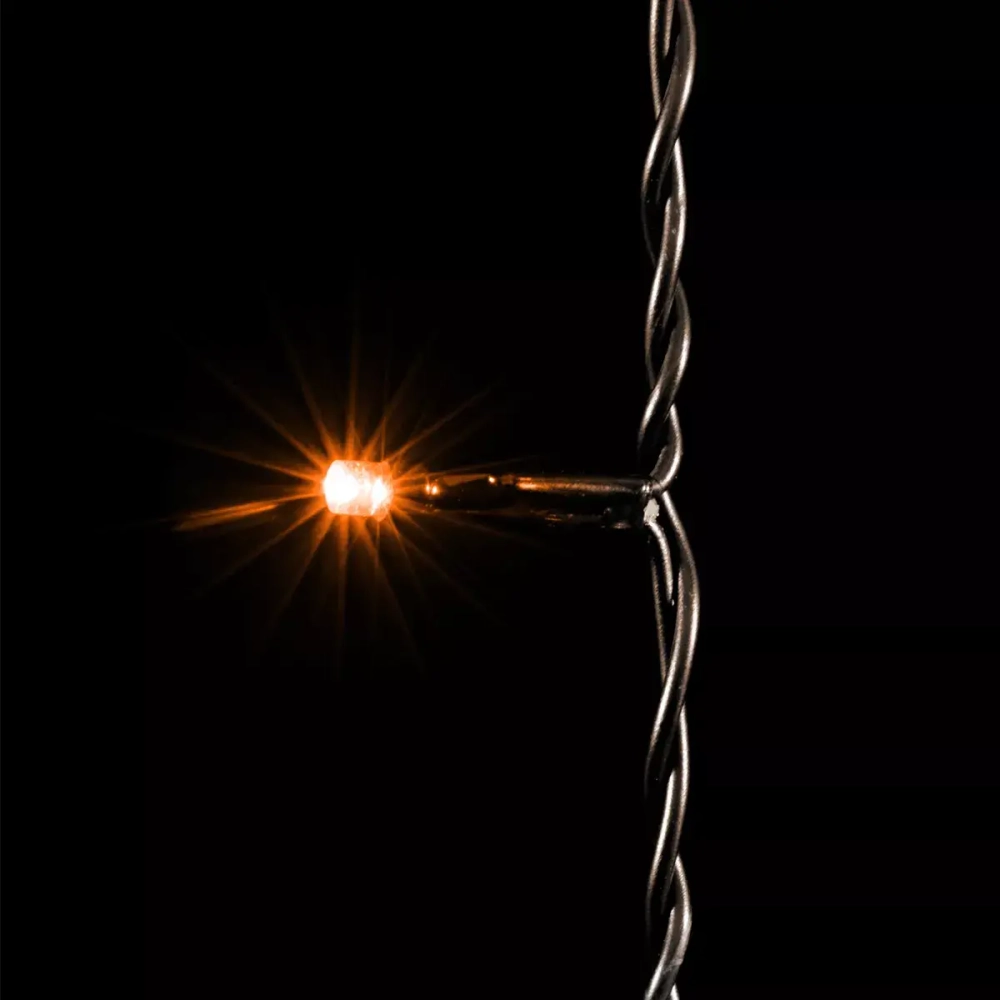 Светодиодный занавес 2*1 м., 200 желтых LED ламп, черный провод ПВХ, LTC (PCL202-11-2Y)