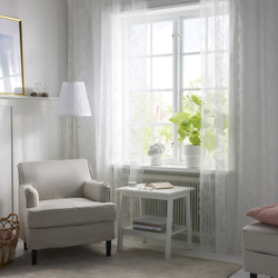 IKEA ALVINE  (ИКЕА АЛВИНЕ)  -  SPETS Штора, 1 шт, на туннеле/белая, 60x120 см