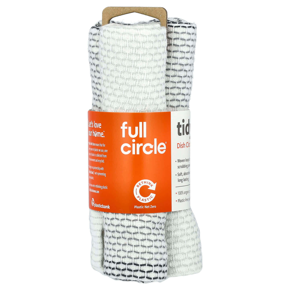 Full Circle, Салфетки для чистки посуды, серая, 3 шт.