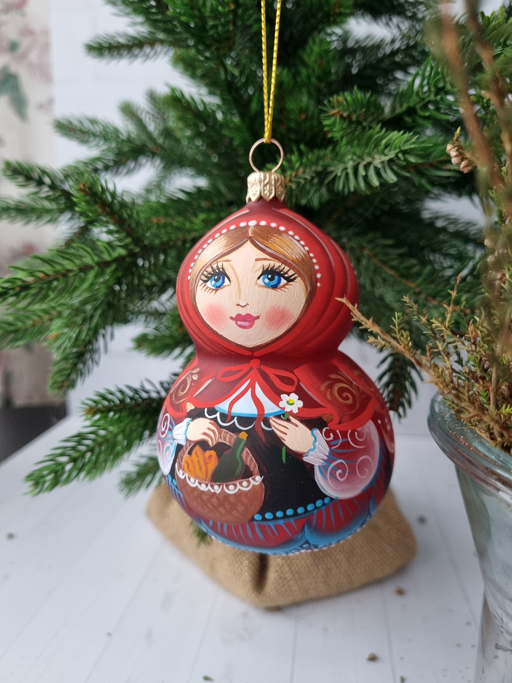 Матрешка стеклянная "Красная Шапочка"