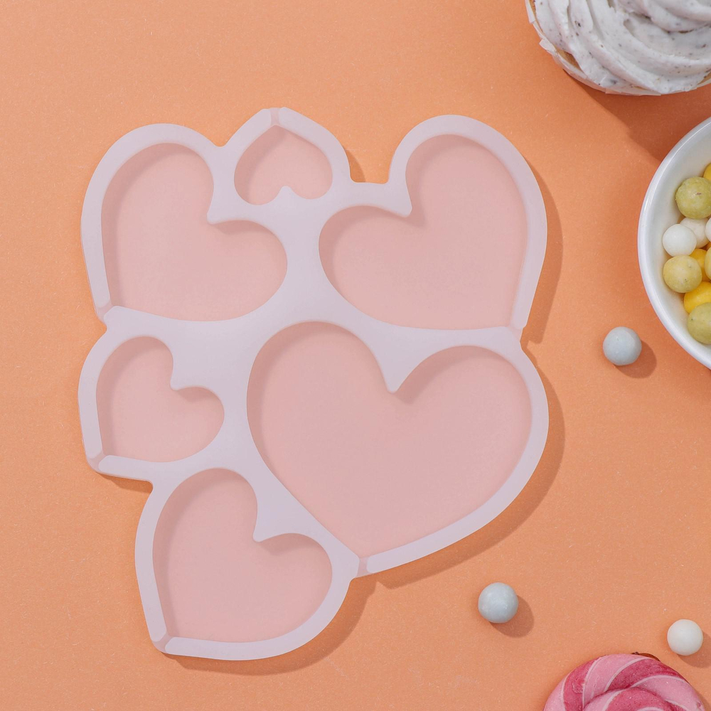 Форма "Сердечки ассорти" 6 яч