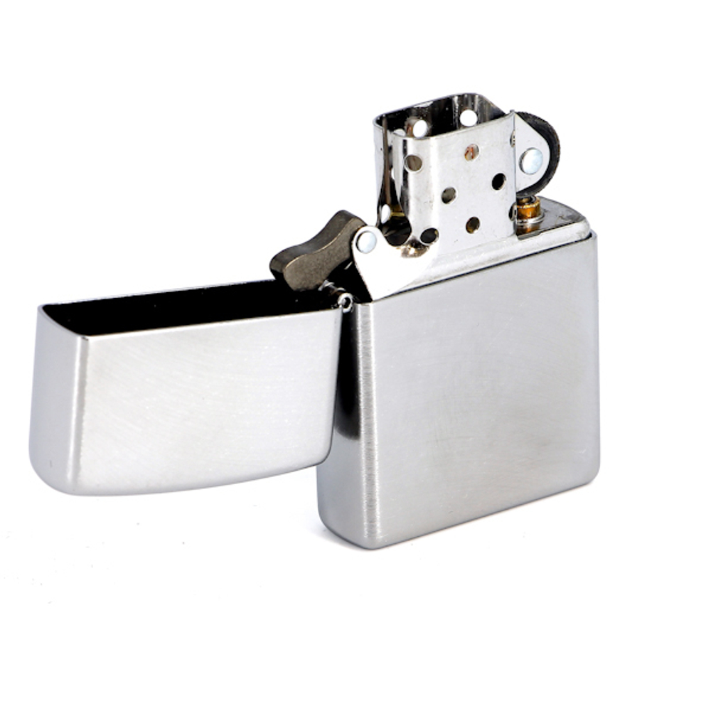 Зажигалка Zippo с покрытием Chrome Arch, латунь/сталь, серебристая, матовая, 36x12x56 мм