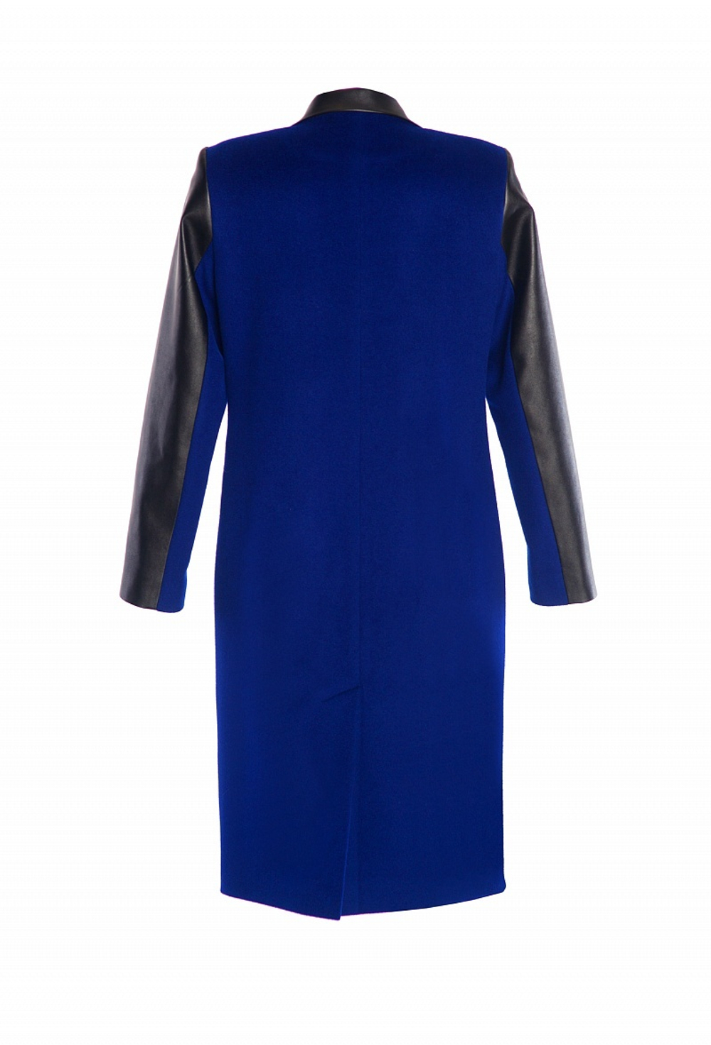 Пальто прямого силуэта с рукавами из экокожи LE-11-17FW