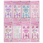 Наклейки-стразы Alingar, акриловые, "Сердечки", сердечки, звездочки, узоры, пакет с европодвесом