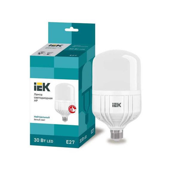 Лампа светодиодная сверхмощная IEK E27 30W 4000K матовая LLE-HP-30-230-40-E27