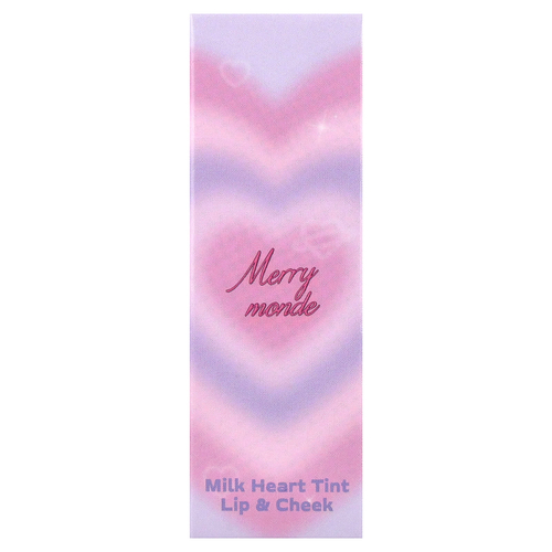 Merrymonde, Milk Heart Tint, Lip & Cheek, 04 розово-лиловое молочко, 5 г