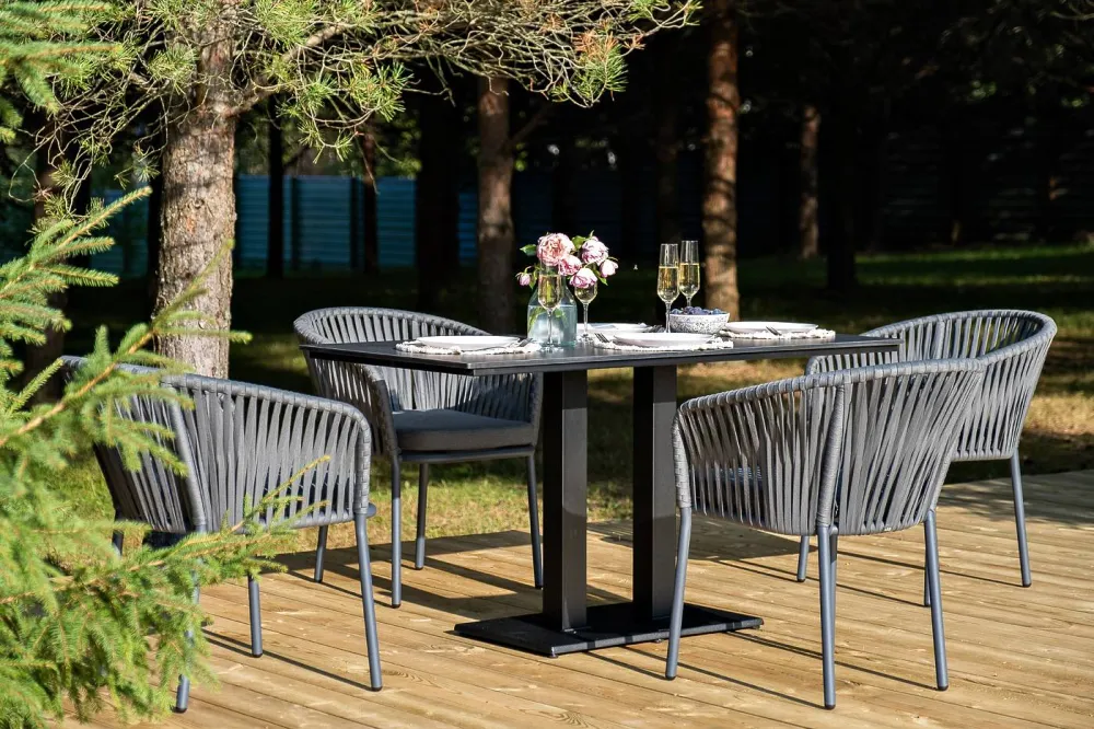 "Каффе Дабл" обеденная группа на 4 персоны, цвет "серый гранит"