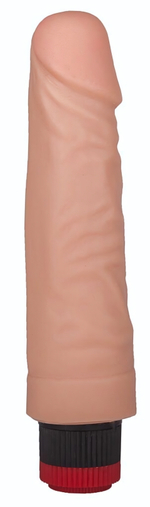 Гелевый вибратор с крупной головкой - 17,5 см. (Цвет: телесный)